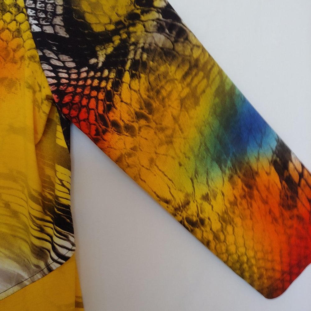 Frank Lyman snake pattern colorful open jacket size 14 - Picture 5 of 13